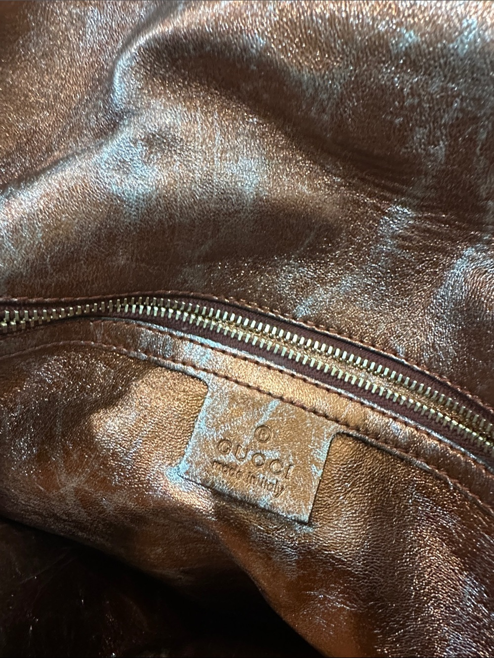 GUCCI Burgundy, Gold and Tan GG PURE SNAKESKIN Shoulder Bag W/tassel. - Picture 10 of 15